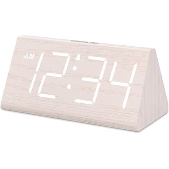 DreamSky Wooden Digital Alarm Clock for Bedroom - Living Room Desk Clock with - Picture 6 of 6